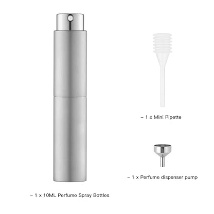 Tekson 10ml Travel Perfume Atomizer, Cologne Spray Bottle, Coffee Sprayer - color: sliver