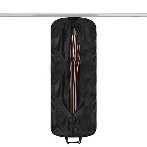 Dalix 60" Foldable Garment Bag Suits Cover Dresses w Front Pocket - color: Navy Blue