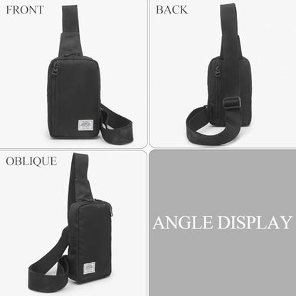 JEMINAL Shoulder Crossbody Bag Hiking Backpack Travel Bag Men Women Sling Backpack Multifunctional - color: Black