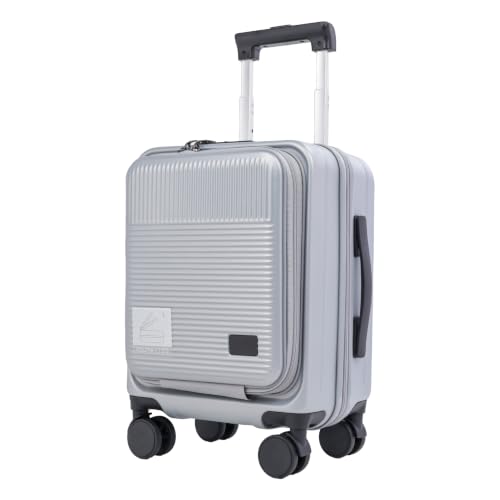 16" Underseat Luggage, Front Opening Carry On, Silver - color: Silver