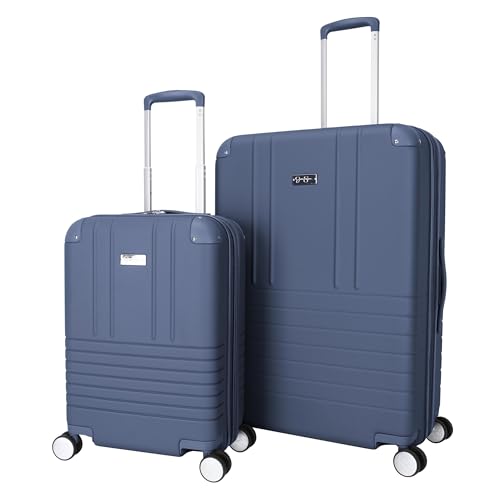 Jessica Simpson Countryside 2-Piece Set (21" & 30") Expandable 8-Wheel Spinner Large Checked Luggage Suitcase, Oceanview - color: Oceanview, size: 2-Piece Set