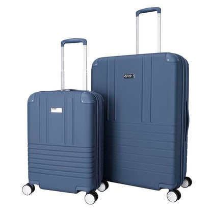 Jessica Simpson Countryside 2-Piece Set (21" & 30") Expandable 8-Wheel Spinner Large Checked Luggage Suitcase, Oceanview - color: Oceanview, size: 2-Piece Set