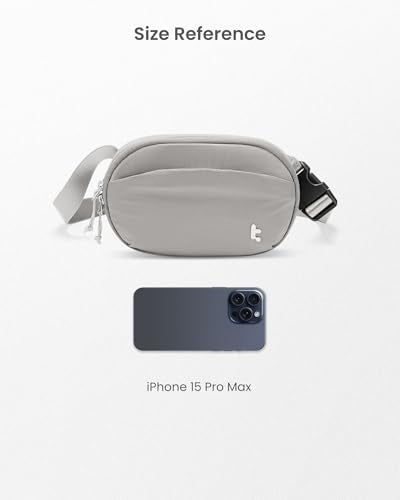 tomtoc Belt Bag with RFID Blocking, Cross Body Fanny Pack for Women Men, Sling Waist Bags with Adjustable Strap for Travel Walk - color: Gray