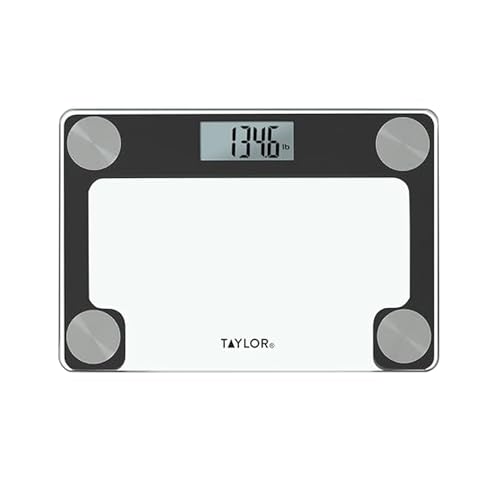 Taylor Compact Travel Scale with Canvas Bag, 9.7x6.7 Glass Platform, 400 lb - color: Clear