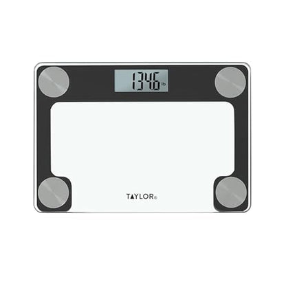 Taylor Compact Travel Scale with Canvas Bag, 9.7x6.7 Glass Platform, 400 lb - color: Clear