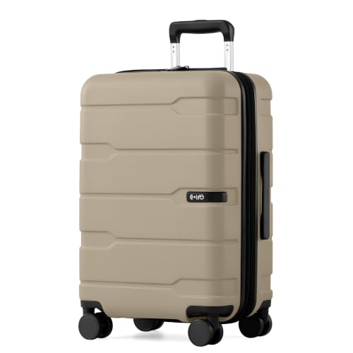 Coolife Carry On Luggage Hardside Suitcase with Spinner Wheels, 20in - color: Dusk Elephant Grey2.0, size: Carry On(20in)