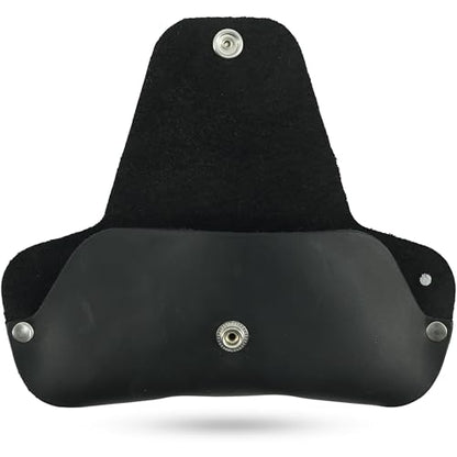 Toprank Slim Leather Glasses Case - Handmade Eyeglass & Sunglasses Holder - color: Black