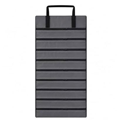 UnionPlus Velvet Jewelry Roll Organizer, 9 Grids, Black - color: Black, size: 9-Grids