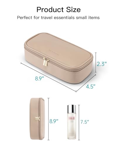 VLANDO Travel Makeup Bag with Separate Brush Storage,Toffee - color: 01-Toffee