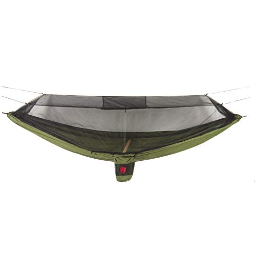 GRAND TRUNK Skeeter Beeter XT Camping Hammock | 400 lb capacity | Parachute nylon | Built-in bug net | Ideal for camping & backpacking - color: Olive & Khaki