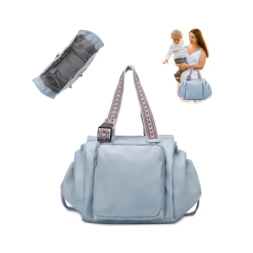 Everyday Convertible Backpack Tote Diaper Bag, 15 Pockets - color: Blue