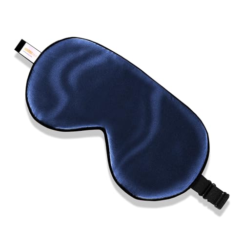 ZIMASILK Adjustable 100% Mulberry Silk Sleep Mask - color: 1 Pack - Navy Blue