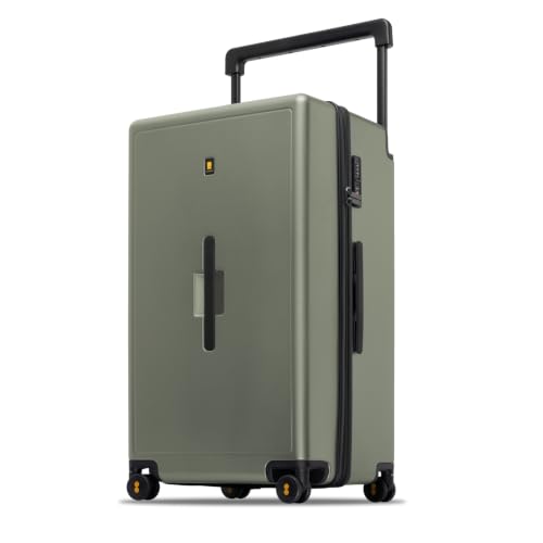 LEVEL8 Voyageur Wide Handle Luggage Airline Approved, 28 Inch Luggage with Spinner Wheels, Hardshell Large Checked Suitcases for Women Men with Tsa Lock, Darkolive - color: Darkolive, size: 28Inch