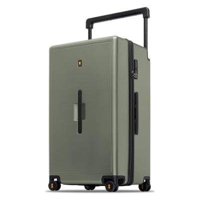 LEVEL8 Voyageur Wide Handle Luggage Airline Approved, 28 Inch Luggage with Spinner Wheels, Hardshell Large Checked Suitcases for Women Men with Tsa Lock, Darkolive - color: Darkolive, size: 28Inch
