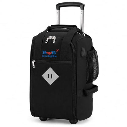 17x10x9 Inches Rolling Personal Item Under Seat Travel Bag Suitable For United Airlines, Not Suitcase, Rolling Travel Bag Design - color: Black
