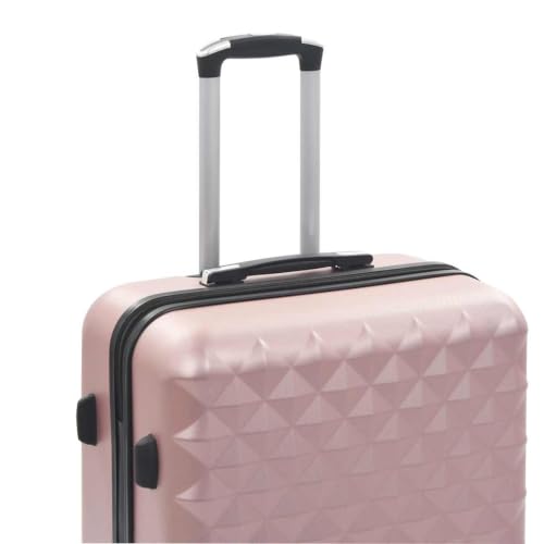Gecheer 3 Piece Hardshell Luggage Set Rose Gold, ABS Carry On Suitcase with Spinner Wheels, Lightweight Travel Trolley Bags with TSA Lock and Telescopic Handle, Nested Storage Design