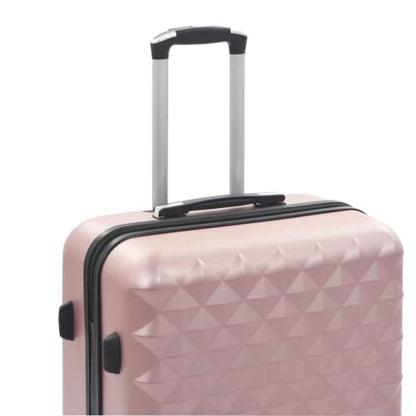 Gecheer 3 Piece Hardshell Luggage Set Rose Gold, ABS Carry On Suitcase with Spinner Wheels, Lightweight Travel Trolley Bags with TSA Lock and Telescopic Handle, Nested Storage Design