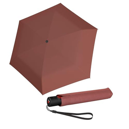 Knirps U.200 Ultra Light Duomatic Automatic Open Rain Umbrella - Compact Windproof Travel Umbrella for Adults - 97cm Diameter Retractable With Carrying Case - color: Cider Heatshield