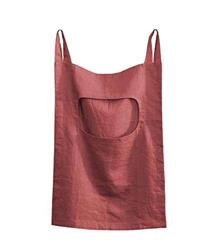 Amazhiyu 100% Linen Door Hanging Laundry Hamper Bag, 19x27 Inches Red - color: Red