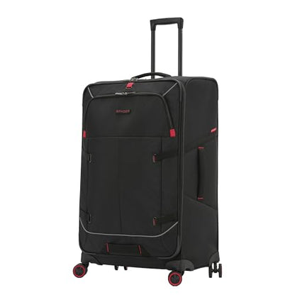 Spyder Freestyle 30 Inch Expandable Softside Upright Suitcase with 360° Spinner Wheels, Black - color: Black, size: Large Checked