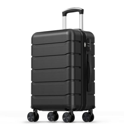 Sweetcrispy 20 Inch Carry on Luggage, Hard Shell Suitcase, Black - color: Black, size: 20 Inch