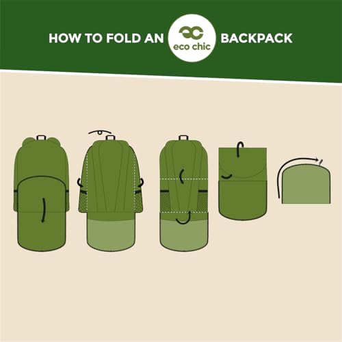 ECO CHIC Hiking Lightweight Packable Backpack - Foldable Daypack for Travel & Hiking & Outdoor Adventures - Waterproof Backpack from Recycled Materials (Bumble Bees Grey) - color: Bumble Bees Grey