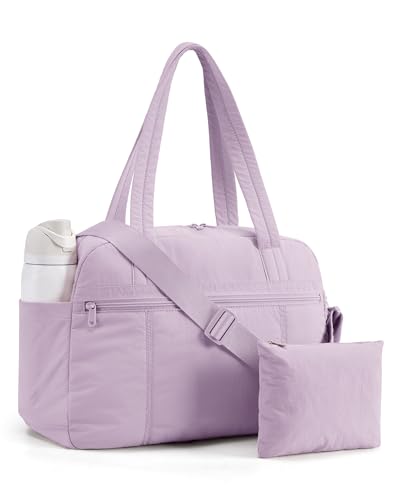 LIGHT FLIGHT Personal Item Travel Bag, Gym Bag for Women, Weekender Duffel - color: Lavender Purple
