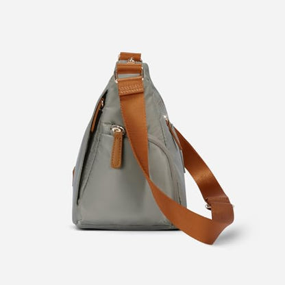 Nordace Siena Hobo Crossbody Bag - Secure RFID Blocking Pocket and Hidden Compartments for Travel Shoulder Bag - color: Gray