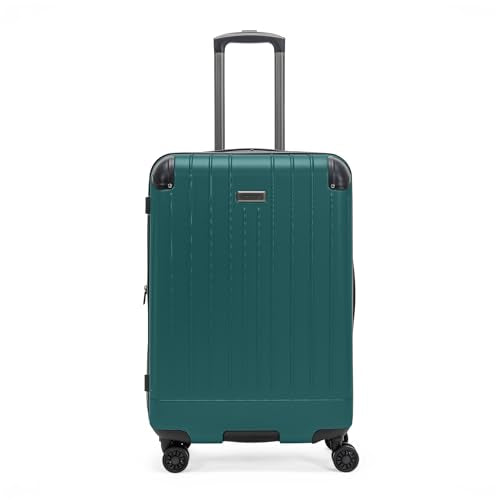 Flying Axis Collection Lightweight Hardside Expandable 8-Wheel Spinner Luggage, Midnight Turquoise, 24-Inch Checked - color: Midnight Turquoise, size: 24-Inch Checked