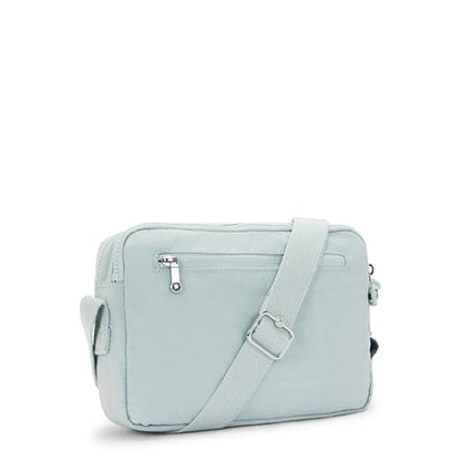 Kipling Women’s Abanu Medium Crossbody Bag, Lightweight, Adjustable Nylon Waist Pack with Multi-Compartment Zip Pockets - color: Breezy Blue, size: 3.5''L x 6.75''H x 9.5''D