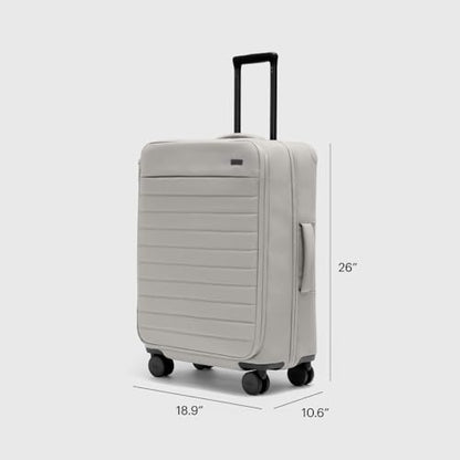Away Medium Checked Luggage, 26-inch Lightweight Softside Spinner Suitcase - color: Cloud Gray