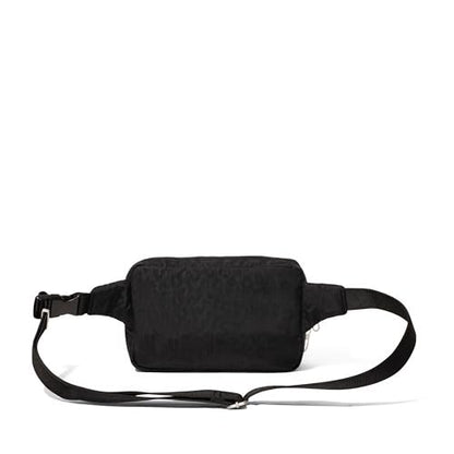Baggallini Securtex Anti-Theft Belt Bag - color: Black Cheetah Emboss