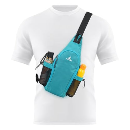 Peicees Small Sling Bag Backpack Crossbody Gym Bag Chest Daypack - color: Sky Blue