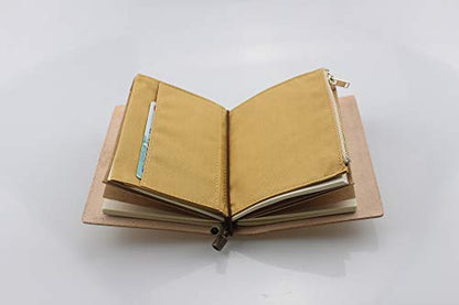Canvas Zipper Pouch Refill for Travelers Notebook,Insert Pocket Pack with 2 Elastic Bands TN Accessories Paper Card Holder Storage Bag (Passport Size, Yellow) - style: Yellow Passport Size