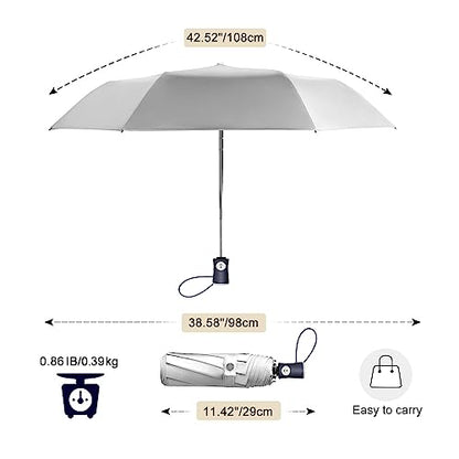 Cuby UV Sun Umbrella Compact Folding Umbrella lightweight Portable Manual Travel Umbrella for Rainproof & 99% UV Protection with Black Anti-UV Coating - color: Blue plaid