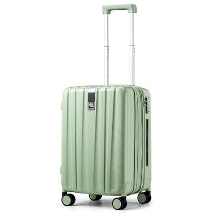 Hanke 20 Inch Expandable Carry on Luggage 22x14x9 Airline Approved - color: Bamboo Green, size: 20 Inch EXT