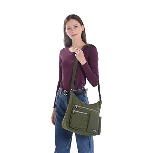 MHCNLL Women's Nylon Crossbody Purse, Anti-Theft RFID Lightweight - color: Red Wine