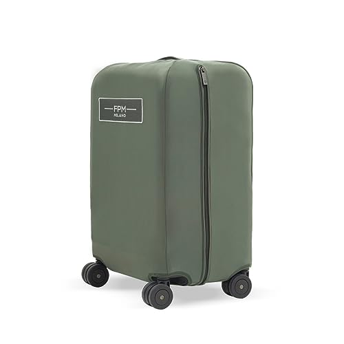 FPM MILANO Neoprene Luggage Cover for Bank Light Spinner 68 Medium Check-In Suitcase Protector Durable Zippered Travel Cover with Handle Access - Olive Green - size: 68 Cover