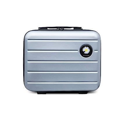 16-Inch Large Capacity Hard Shell Cosmetic Case, Professional Makeup Travel Suitcase with Zipper & Handle, Water-Resistant Cosmetic Organizer for diamond painting – Silver Gray - color: Pearl gray