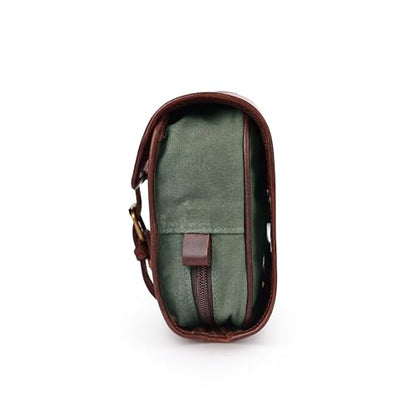 LEATHER VILLAGE Hanging Leather Toiletry Bag for Men, Dopp Kit, Mahogany - color: Mulberry Brown