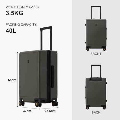 LEVEL8 Carry on Suitcase, 20 Inch Hardshell Carry on Luggage with Wheel - color: Olive Green, size: 20 Inch