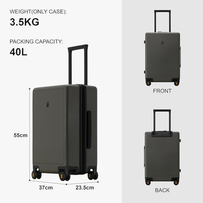 LEVEL8 Carry on Suitcase, 20 Inch Hardshell Carry on Luggage with Wheel - color: Olive Green, size: 20 Inch
