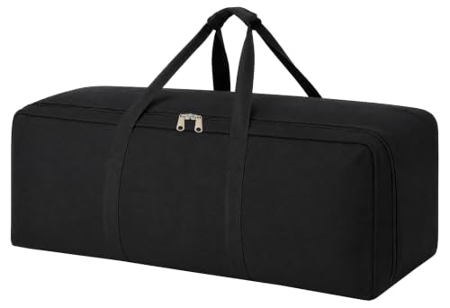 DoYiKe Extra Large Canvas Duffle Bag for Travel Heavy Duty Military Duffel - color: SOBlack, size: 100L