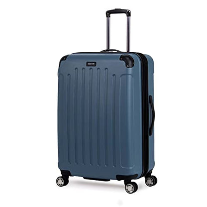 Kenneth Cole REACTION Renegade Luggage Expandable 8-Wheel Spinner Lightweight Hardside Suitcase, Granite Blue, 28-Inch Checked - color: Granite Blue, size: 28-Inch Checked