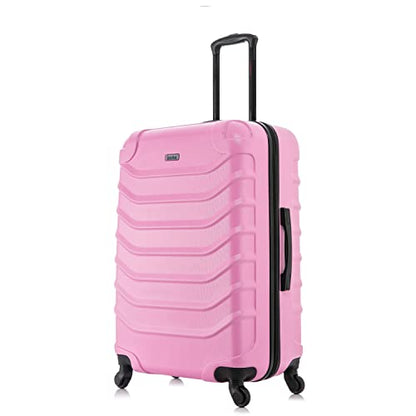InUSA ENDURANCE Luggage with Spinner Wheels | Durable Lightweight Hardside Suitcase, Spacious Travel Bag with Handle and Trolley | 28-Inch Large Checked Luggage | Pink - color: Pink, size: 28 Inch