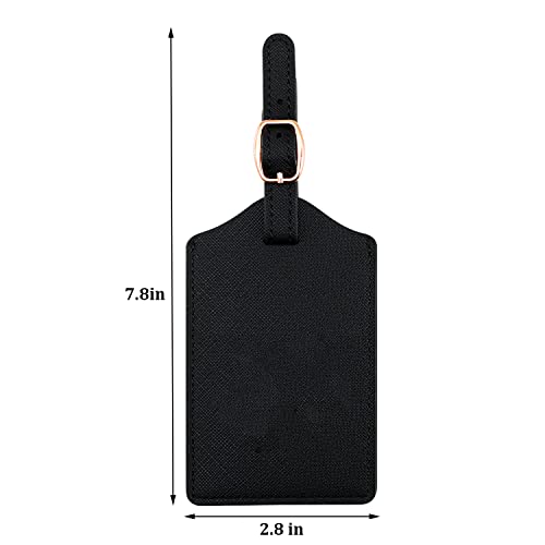 Luggage Tag PU Leather for Suitcase Baggage Handbag Travel Bag Label Suitcase Tag Suitcase Label Tag w. Name Card & Privacy Cover (E) - style: E