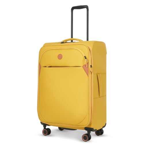 Verage Cambridge Lightweight Luggage Softside Expandable Spinner Wheel Suitcase (Misted Yellow, 24-Inch) - color: Misted Yellow, size: 24-Inch