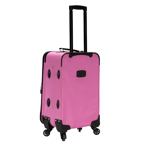 Rockland Pasadena Expandable Spinner Carry-on 19", Pink - color: Pink