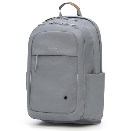 PUREVAVE Laptop Backpack Water Resistant YKK Zippers Travel Study - color: Gray