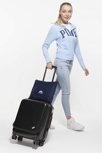 BlueHills Premium Soft Long Travel Blanket Pillow Airplane - Navy Blue - color: Navy-long-t051